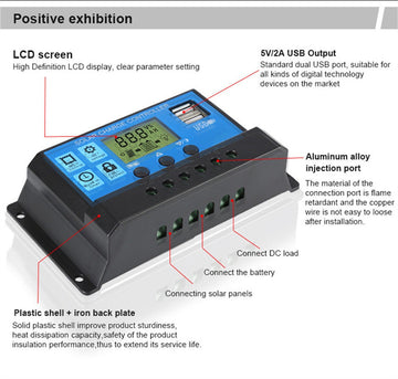 Regulateur charge 20a 12v 13vcc 24v pwm auto fq 20a cellule solaire ECLATS DESTOCKAGE