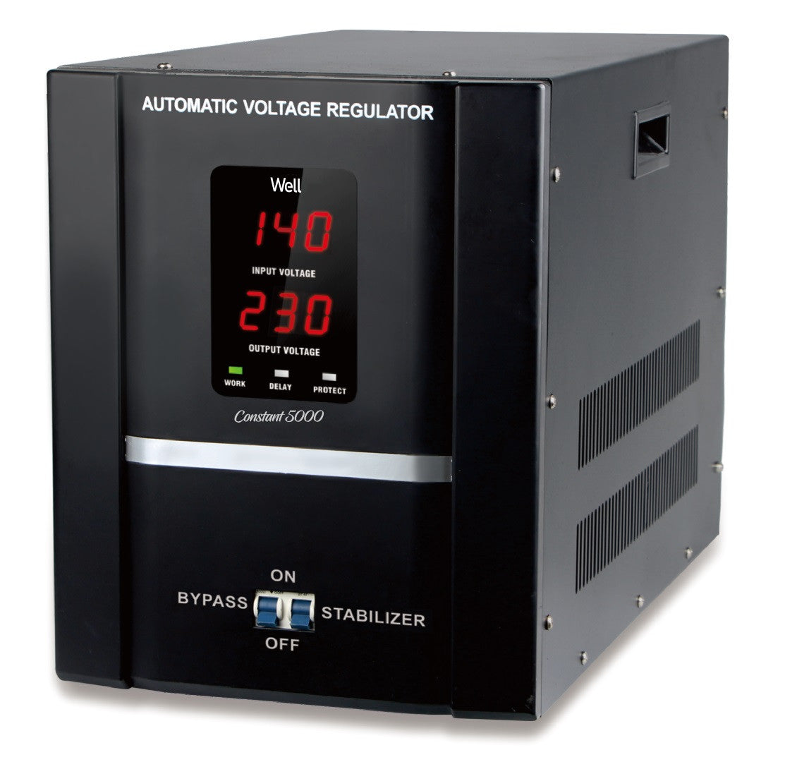 Regulateur secteur 5kw well Servo Moteur 5000va 3000w stabilisateur tension AVR-SRV-CONSTANT5000-WL ECLATS DESTOCKAGE