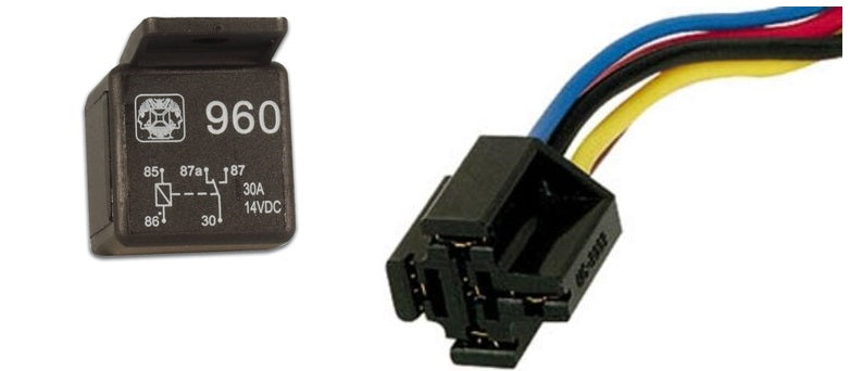 Relais automobile 20a 30a 12v 1 contact no/nf 5 pin broches + 1 support ECLATS DESTOCKAGE