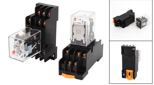 Relais lumiere 12v ca my3n-j my3nj hh53p pyf11a omron + support rail din automatisme portail avidsen 104765 ECLATS DESTOCKAGE