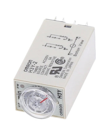 Relais omron 220v 5a h3y-2 temporisé 1 min à 60 min 230v 240v 2 no/nf en travail ou en repos ECLATS DESTOCKAGE