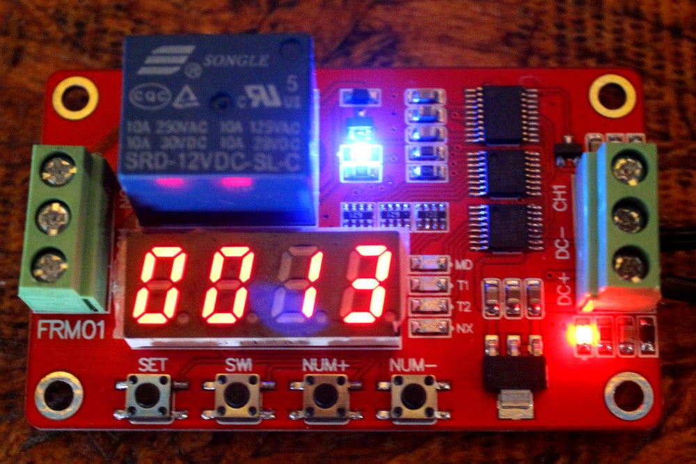Relais temporisé retardateur 12v frm01 programmable 1 seconde a 270 h 26374 timer commande positive ECLATS DESTOCKAGE