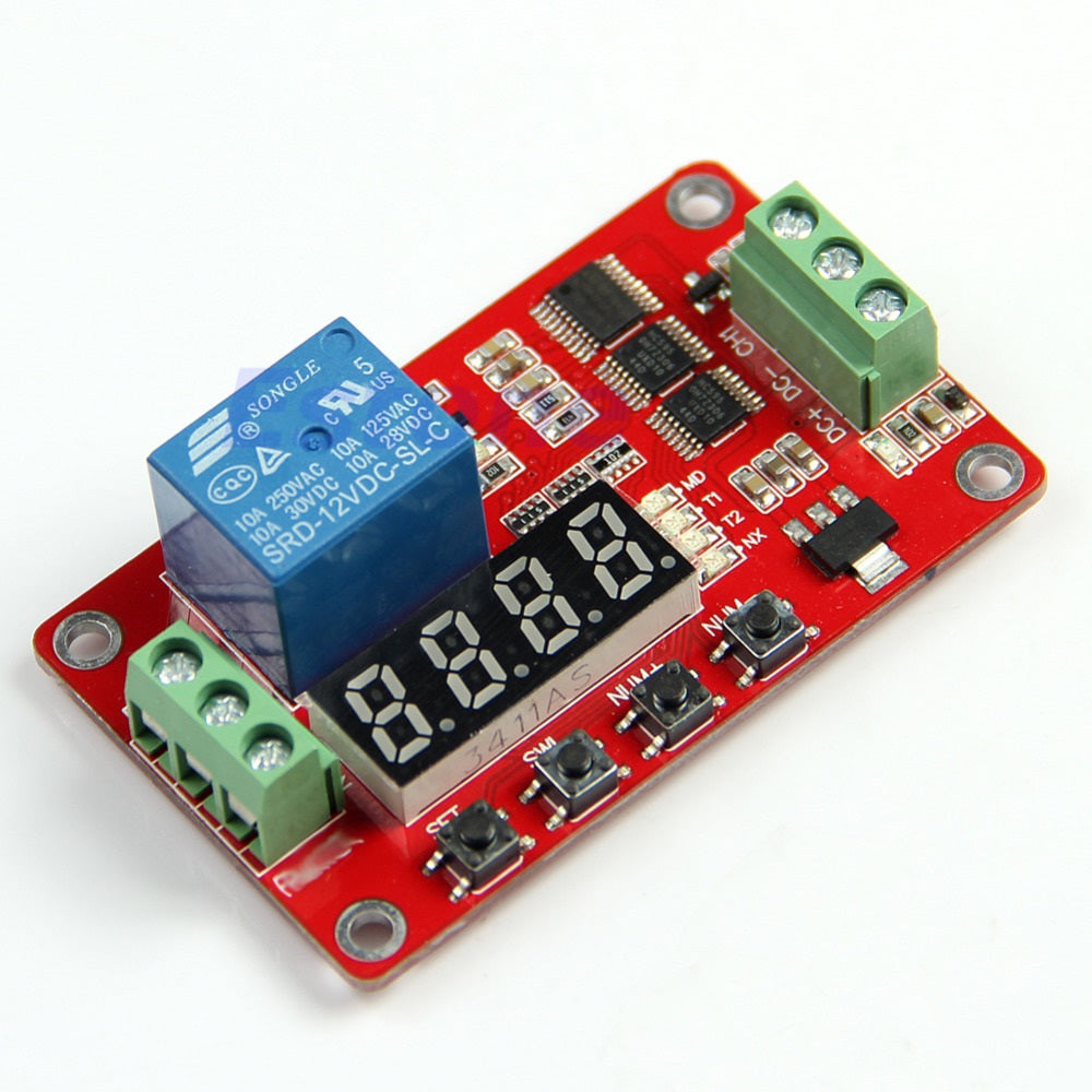 Relais temporisé retardateur 12v frm01 programmable 1 seconde a 270h 26374 timer commande negaitive ECLATS DESTOCKAGE
