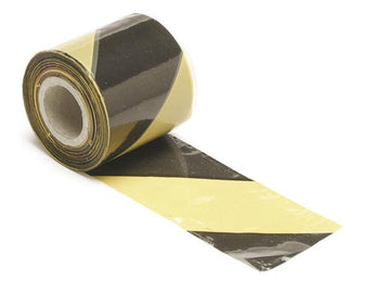 Ruban de signalisation noir jaune 100m 1188-100 perel securité - ECLATS DESTOCKAGE