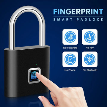 Serrure empreintes digitale cadenas intelligent antivol Portable étanche déverrouillage 0,2 secondes ECLATS DESTOCKAGE