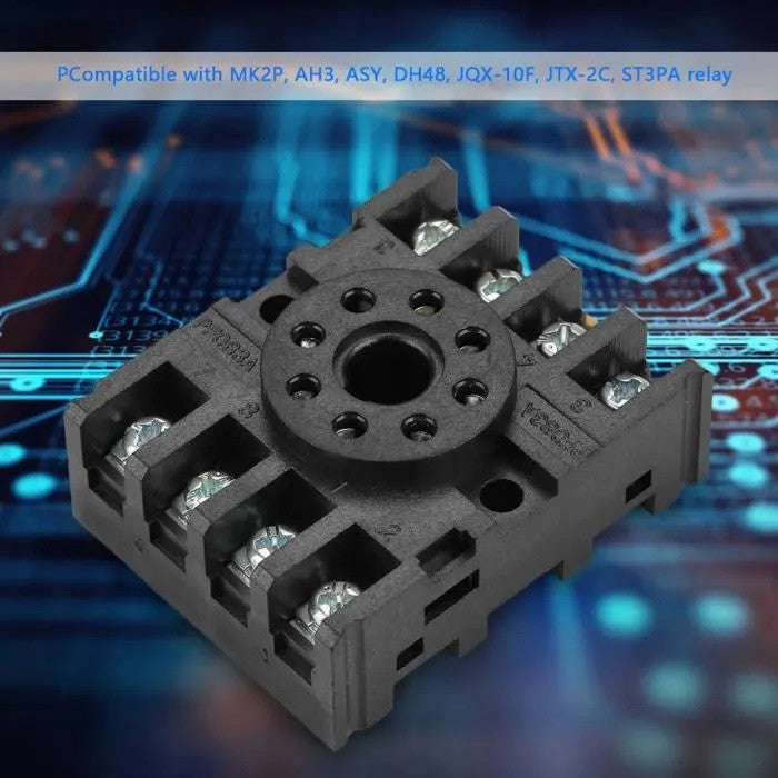 Support relais 8 pin 90-22 mk2p rail din pf083a recepteur rx40965 rx40967 rx40968 decodeur dcd ae/zc ECLATS DESTOCKAGE
