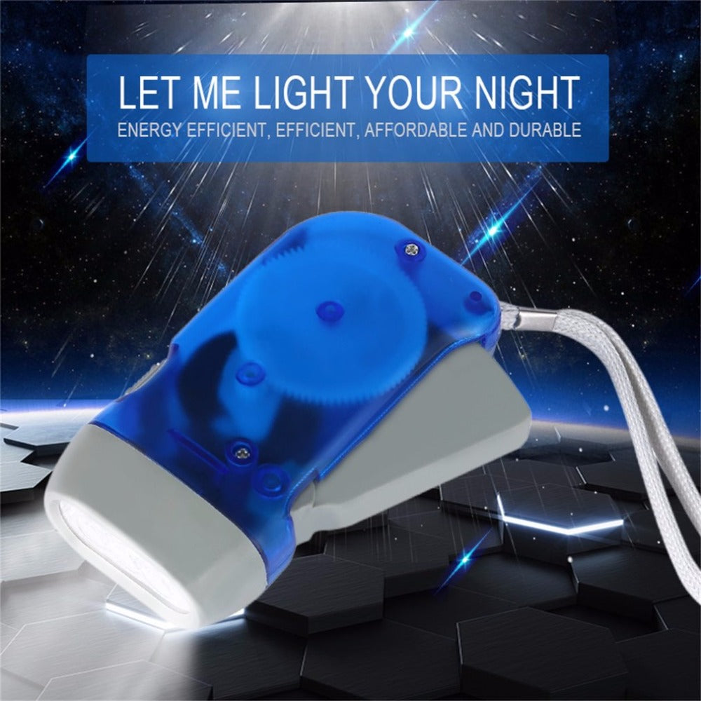 Torche lampe dynamo lumiere eclairage gratuite 3 led economique energie renouvelable lag006.5107 ECLATS DESTOCKAGE