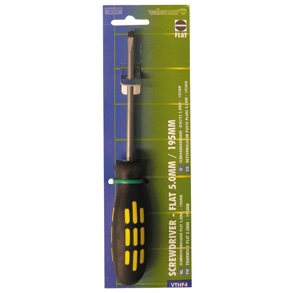 Tournevis plat 5.0mm 195mm (1 pièce) outil outillage a main vthf4 ECLATS DESTOCKAGE