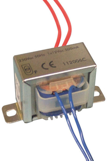 Transformateur alimentation 220v 12v 500ma 6va chassis ouvert sorties fils 112006c 230v 240v ECLATS DESTOCKAGE