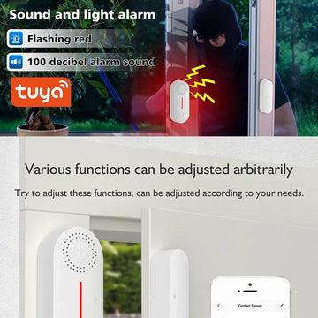 Tuya Capteur ouverture porte et fenêtre WiFi détecteur alarme sonore contrôle à distance application ECLATS DESTOCKAGE