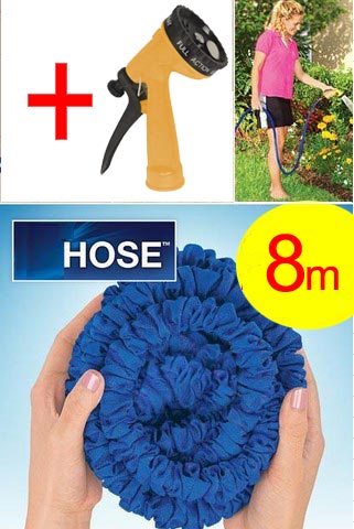 Tuyau arrosage extensible xhose 8m pistolet arroseur boyau etirable rétractable revolutionnaire ECLATS DESTOCKAGE