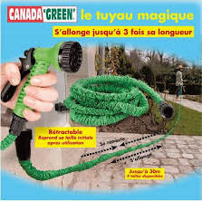 Tuyau d arrosage extensible 7,5 m canada green + pistolet 4 fonctions ECLATS DESTOCKAGE