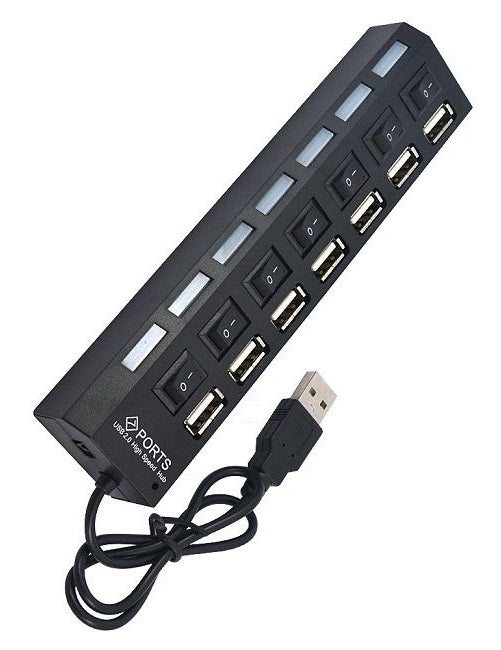 Usb 7 ports Répartiteur hub hd concentrateur Commutateur Partagé 2.0 pour PC ECLATS DESTOCKAGE