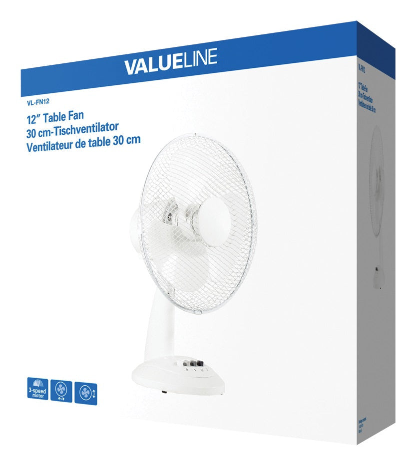 Ventilateur de table 220v 30cm oscillant fixe 12p 30cm 3 vitesses ventilation ECLATS DESTOCKAGE