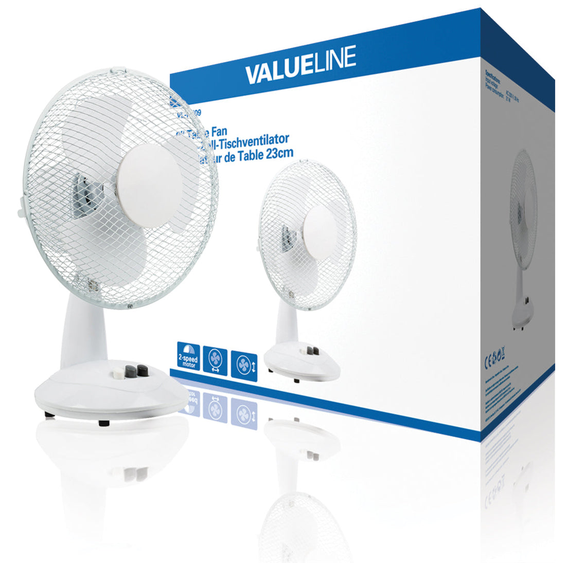 Ventilateur de table 23cm 30cm 9p 12p à 2 vitesses oscillant fixe climatisation ECLATS DESTOCKAGE