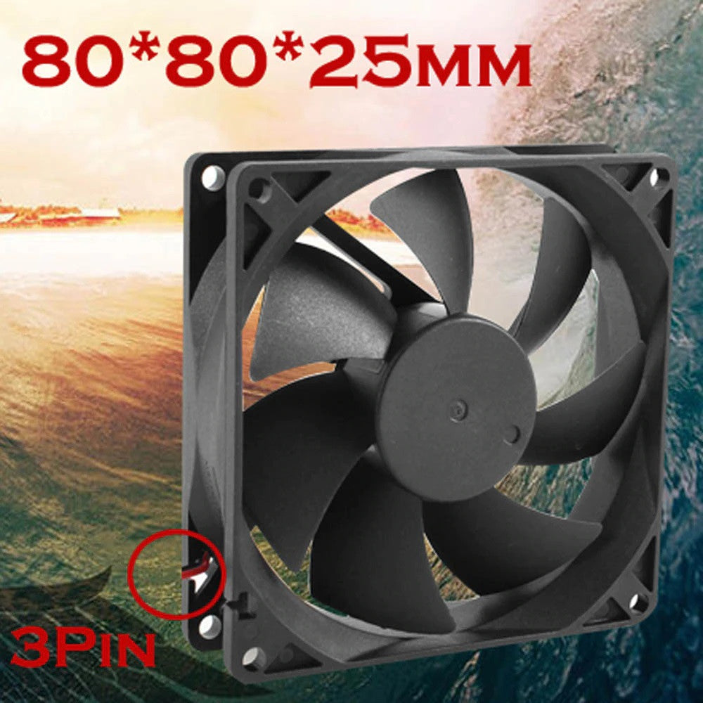Ventilateur ordinateur 12v 80mm 80x80x25mm connecteur 3 pins 12 volt cmp-fan23 ECLATS DESTOCKAGE
