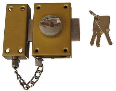 Verrou de securite a cle chainette sureté serrure chaine verrouillage fermeture 80779 ECLATS DESTOCKAGE