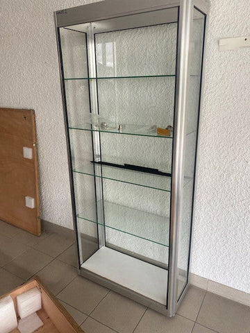Vitrine pliante 180 x L 80 x P 35 CM + 2 caisses transport bois emballage pour exposition foire salon ECLATS DESTOCKAGE