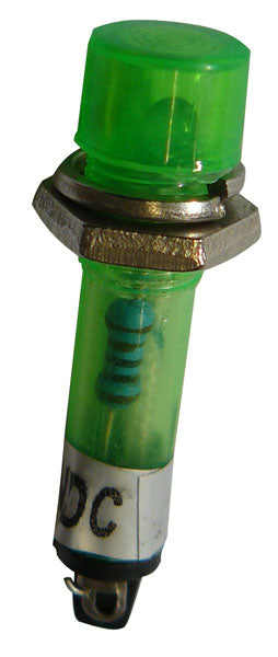Voyant vert indicateur lumineux 12v miniature diamètre de perçage 7mm corps en plastique feu 12vcc ECLATS DESTOCKAGE