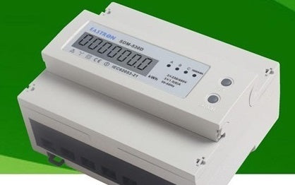 Wattmetre triphasé 4 fils kwh 380v horaire compteur 100a montage din energie rail 7 modules ECLATS DESTOCKAGE