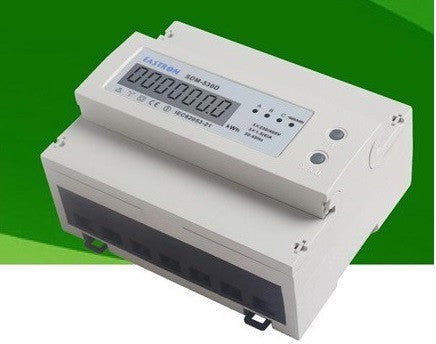 Wattmetre triphasé kwh 4 fils 380v compteur horaire energie 100a montage rail din 7 modules ECLATS DESTOCKAGE