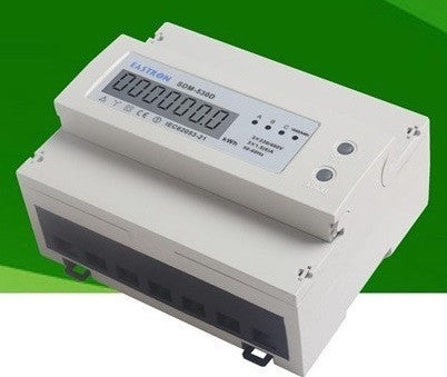 Wattmetre triphasé kwh 4 fils 380v horaire compteur energie 100a montage rail din 7 modules ECLATS DESTOCKAGE